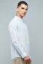 Solid Shirt with Mandarin Collar and Long Sleeves - 5