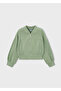 Girl's Zippered Sweatshirt Green 3456