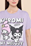Kuromi Print T-Shirt with Crew Neck and Short Sleeves - 4