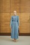 Women's Stitching Detail Denim Dress Ice Blue - 4