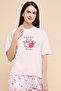 Women's Baby Pink Printed Pyjama Set - 3