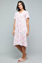 Floral Print Nightdress with V-Neck and Short Sleeves - 2