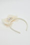 Girl's Beige Crown Brooch Headband - 3