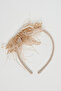 Girl's Beige Embellished Headband - 3