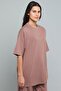 Print Detail Oversized T-Shirt with Crew Neck and Short Sleeves - 4