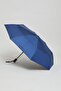 Unisex Navy Blue Solid Umbrella - 4