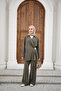 Women's Side-Tie Brooch Detail Set Khaki Green