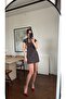 Premium Quality Polka Dot Halter Neck Short Sleeve Coffee Dress - 3