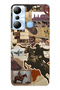 Infinix Hot 20I Compatible Cowboy Western Collage Patterned Transparent Phone Case