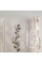 Leyna Hand Face Towel Women's 100% Organic Cotton Hand Embroidered Cream 50X90 cm - 6