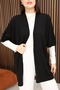 U Shawl Collar Short Sleeve Simple Basic Midi Length Seasonal Knitwear Cardigan - 7
