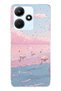 Infinix Hot 30I Compatible Pink Sky and Swan Patterned Transparent Phone Case