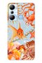 Infinix Hot 20I Compatible Orange Fish Patterned Transparent Phone Case