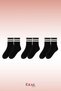 3 Pairs of Unisex Cotton Striped College Tennis Socks - 4
