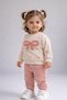 Baby Girl Heart Bow Embroidered 2-Piece Top and Bottom Set 2Yarn m Transitional Tracksuit Set 3-12 Months - 3