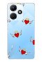 Infinix Hot 30I Compatible Angel Heart Patterned Transparent Phone Case