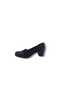 İzlife 15028 Women's Black Stone Sparkling Stretch Low Heel Evening Dress Shoes - 5