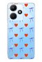 Infinix Hot 30I Compatible Heart and Ribbon Patterned Transparent Phone Case
