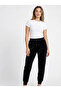 Women's Black Drawstring Waist Velvet Jogger Pants Sweatpants Nj109