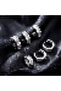 316L Steel Silver Color Zircon Stone Hoop Earrings Set - 6