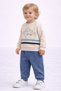 Baby Boy Elephant Embroidered 2-Piece Tracksuit Set – 2Yarn m Transitional Bottom Top 2-Piece Set 3-12 Months - 3