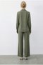 Women's Light Green Shawl Detailed Shirt and Loose Trousers Bottom-Top Set 1119 60283961 - 6