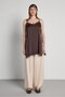 Women's Brown Lace Detailed Satin Strap Blouse 31015 - 4