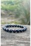8 mm Garnet-Garnet (Lal) Stone Men's Women's Natural Stone Bracelet a Quality - 2
