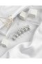 316L Steel Silver Color Zircon Stone Hoop Earrings Set