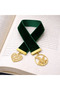Emerald Green Velvet Ribbon Gold Charm Bookmark - 2