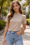 Women's Body High Neck Badi Super Quality Turtleneck Short Sleeve - 2