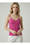 Women's Fuchsia V-Neck Rope Strap Blouse Nj59 - 2