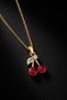 Cherry Model Stone Detailed Gold Steel Necklace – Elegant Women's Necklace - 3