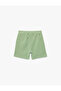 Cotton Basic Shorts with Elastic Waist and Pocket Detail - 3