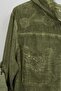 Green 3/4 Sleeve Buttoned Pocketed Embroidered Front Casual Woven Jacket 70 65 - 6