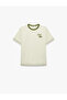 Cotton Short Sleeve Crew Neck Printed T-Shirt - 4