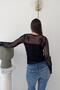 Black Crew Neck Floral Pattern Blouse with Lining Detail, Pack of Lace - 6