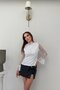 White Halter Neck Blouse with Pen Detail, Pack of Lace