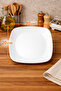 17 cm Oval Square Serving Plate Melamine Dessert Presentation Plate Set of 6 Breakfast Pastry Serving Plate White - 3