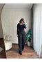 Cotton Linen Fabric Palazzo Pants - Belt Comfortable Cut with Elastic Pleated Detail - 3