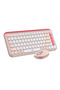 POP ICON Wireless Keyboard & Mouse Combo - Rose & Off-White
