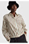 Women's beige viscose blend relaxed fit shirt with elasticated cuffs - 6
