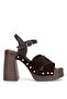 Elit Zyn4128 Women's Genuine Suede Leather Platform Shoes Brown