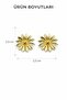 Women's Yellow Camellia Steel Flower Stud Earrings - 4