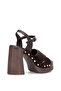 Elit Zyn4128 Women's Genuine Suede Leather Platform Shoes Brown - 4
