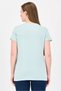 Women Crew Neck Short Sleeve Graphic Print T-Shirt, Mint Green - 3