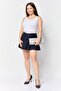 Women Plain Pleated Mini Skirt, Navy Blue - 2