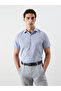 Regular Fit Short Sleeve Plaid Poplin Men's Shirt
