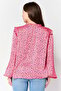 Women Tie Neckline Long Sleeve Floral Print Shirt, Multicolor - 4