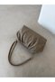 The Moiss Glow Suede Large Size Mink Color Knitted Detailed Hand, Shoulder and Bag Crossbody Bag 33 cm X 21 cm - 6